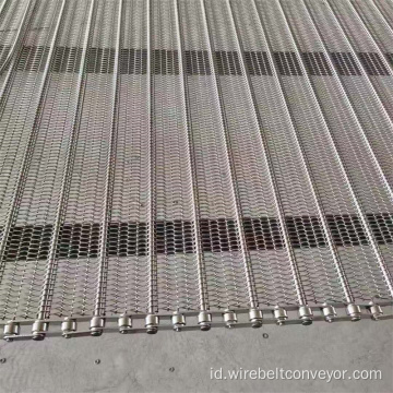 Rantai Flat Spiral Wire Mesh Weave Conveyor Belt